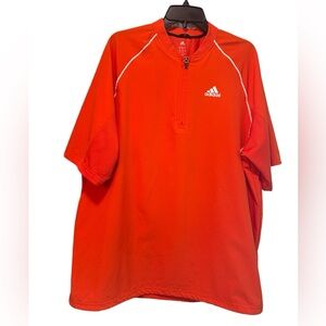 Adidas  mens 1/4‎ zip orange vented activewear shirt
